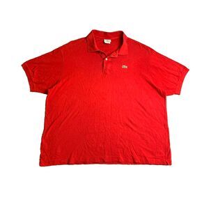 Lacoste Shirt Adult 9 Red Preppy Solid Casual Alligator Golf Polo France Mens‎